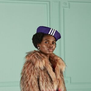 Gucci x Adidas Gg Trefoil Purple Beret Women NWT